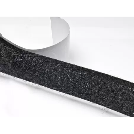 Taśma rzep samoprzylepna 20 mm czarna (Pętelka) - 25 metrów